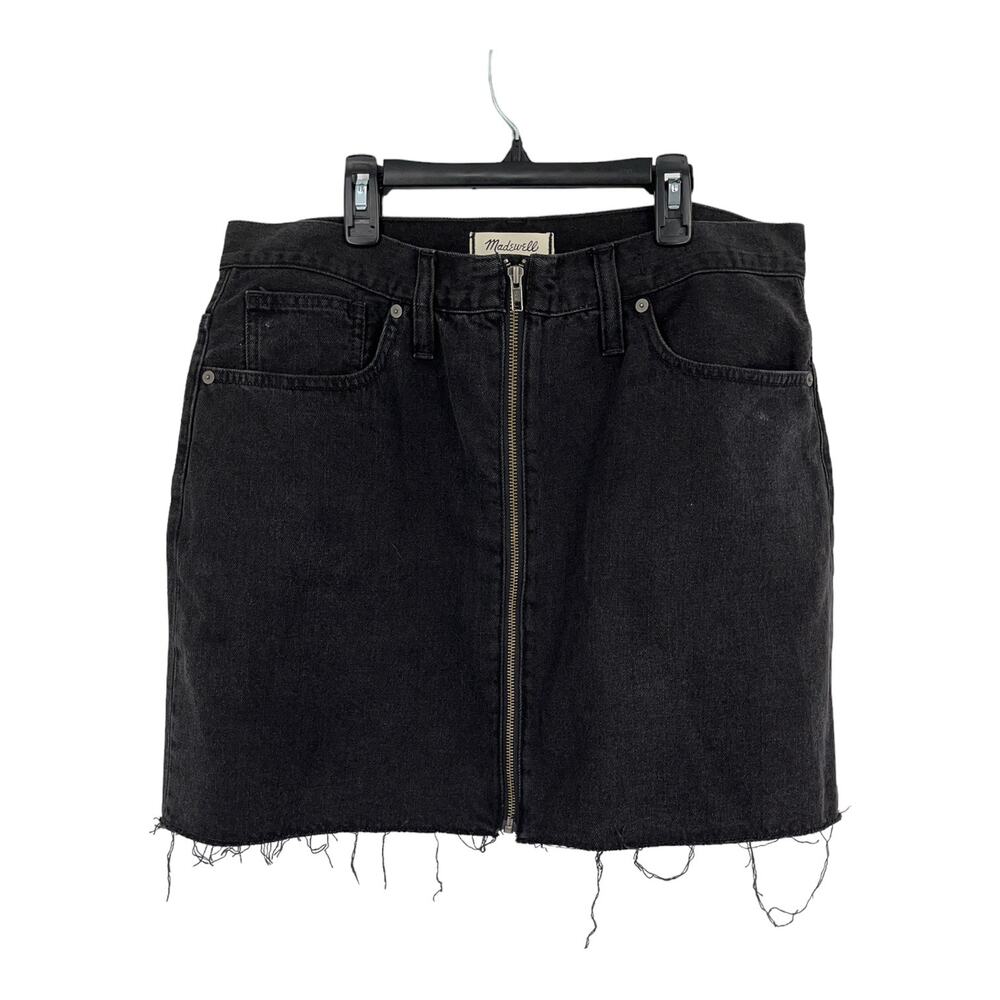 Madewell skirt Rigid Denim A-Line mini faded black size 32